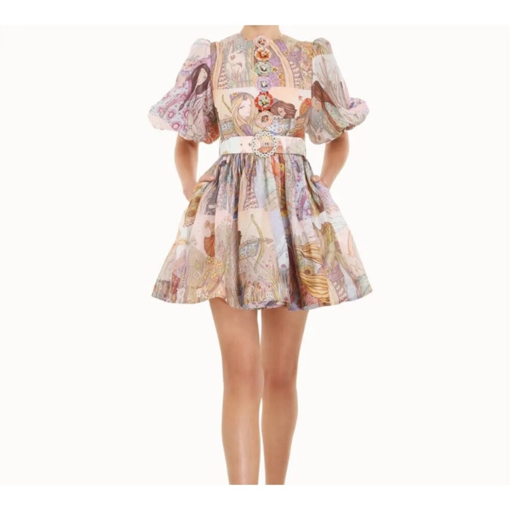 Zimmermann Zodiac Puff Sleeve dress 0 nwt